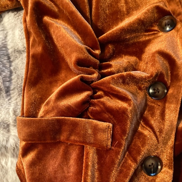 Orange velvet rétro top - Picture 2 of 5
